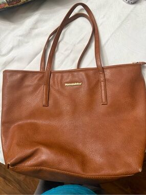 Montana West Cognac Brown Leather-Look Tote